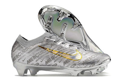 Men's Nike Air Zoom Mercurial Vapor 15 Elite FG Firm Ground Low-Tops Football Boots - Silver/Gold