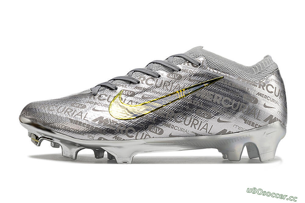 Men's Nike Air Zoom Mercurial Vapor 15 Elite FG Firm Ground Low-Tops Football Boots - Silver/Gold 0