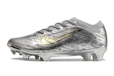 Men's Nike Air Zoom Mercurial Vapor 15 Elite FG Firm Ground Low-Tops Football Boots - Silver/Gold