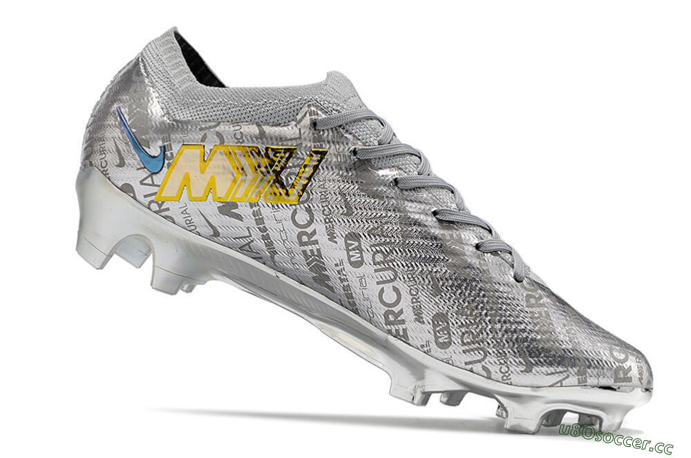 Men's Nike Air Zoom Mercurial Vapor 15 Elite FG Firm Ground Low-Tops Football Boots - Silver/Gold 4