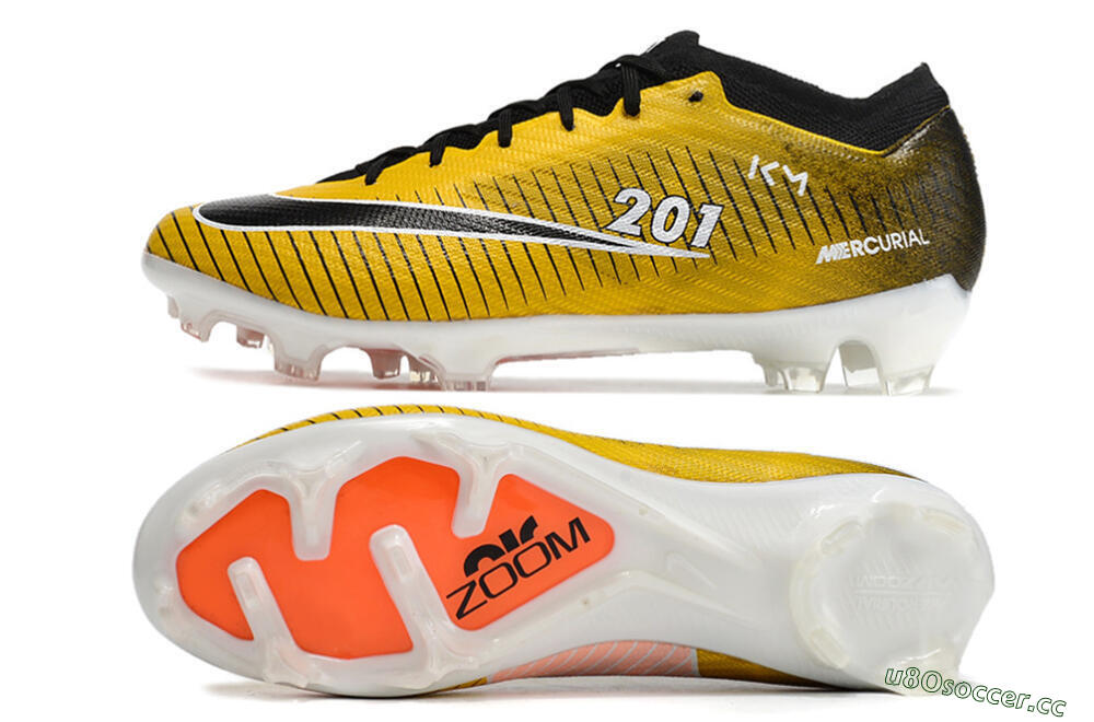 Men's Nike Air Zoom Mercurial Vapor 15 Elite FG Firm Ground Low-Tops Football Boots - Yellow/Black/White 1
