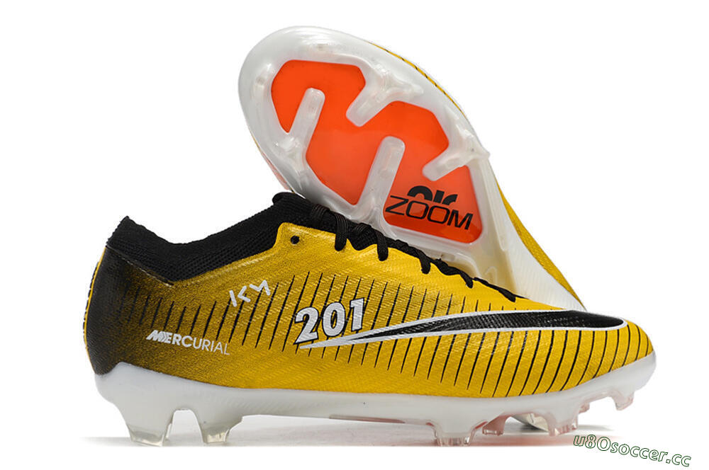 Men's Nike Air Zoom Mercurial Vapor 15 Elite FG Firm Ground Low-Tops Football Boots - Yellow/Black/White 2