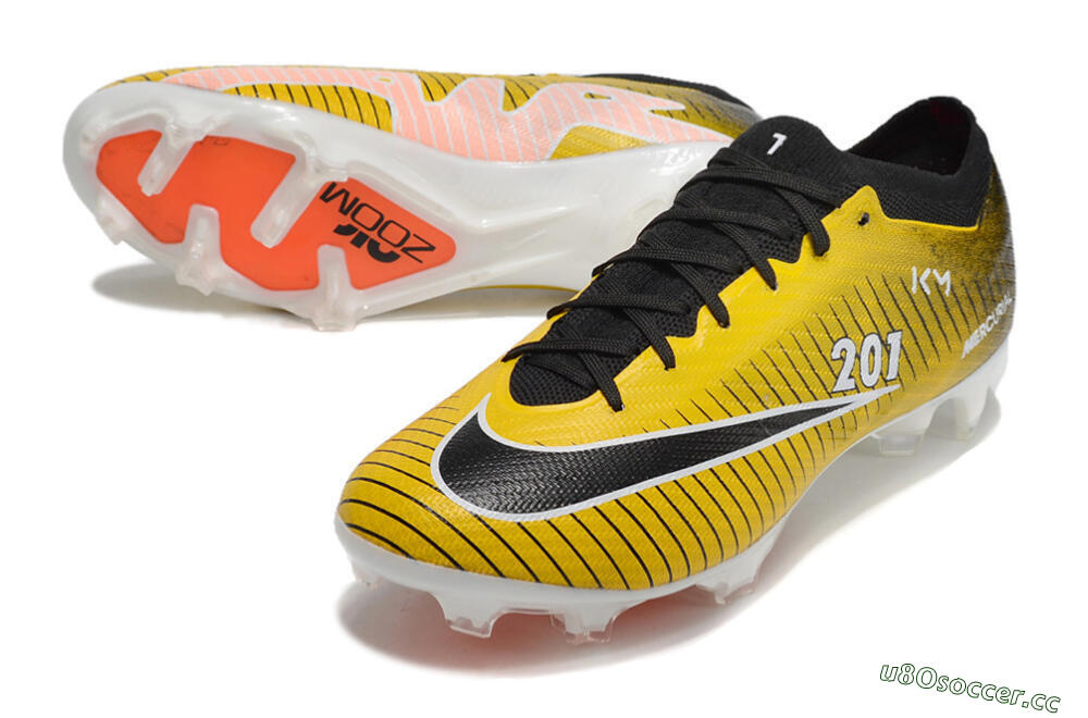 Men's Nike Air Zoom Mercurial Vapor 15 Elite FG Firm Ground Low-Tops Football Boots - Yellow/Black/White 3
