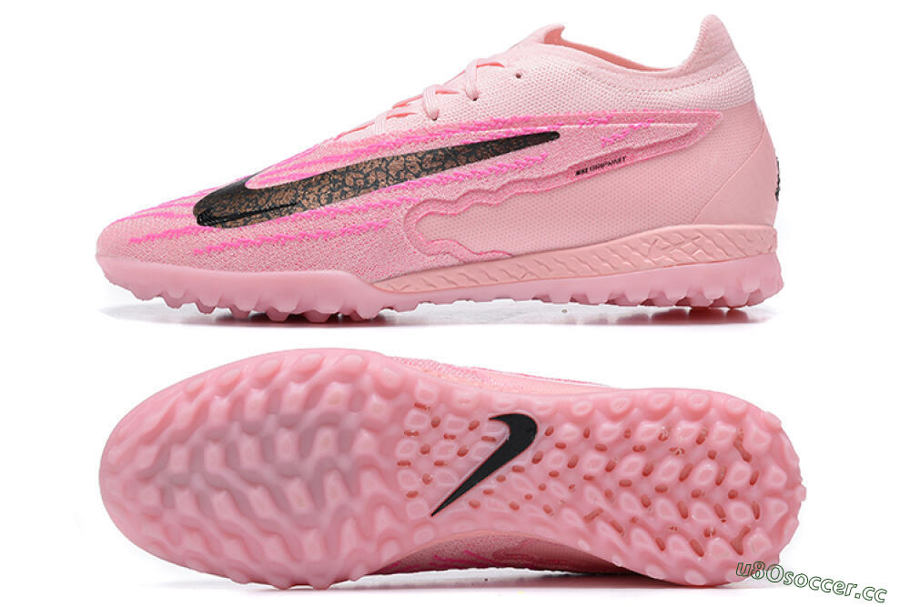 Men's Nike Phantom GX Elite TF Artificial Turf Low-Tops Football Shoes - Pink/Black/Gold 1