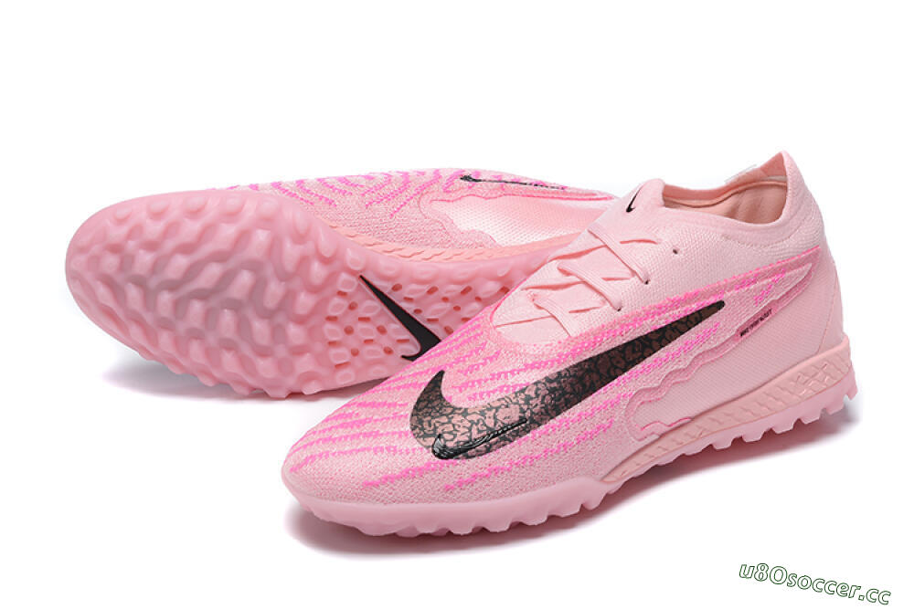 Men's Nike Phantom GX Elite TF Artificial Turf Low-Tops Football Shoes - Pink/Black/Gold 3