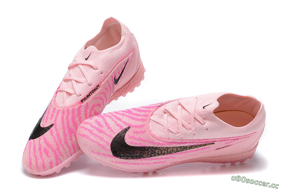 Men's Nike Phantom GX Elite TF Artificial Turf Low-Tops Football Shoes - Pink/Black/Gold 5