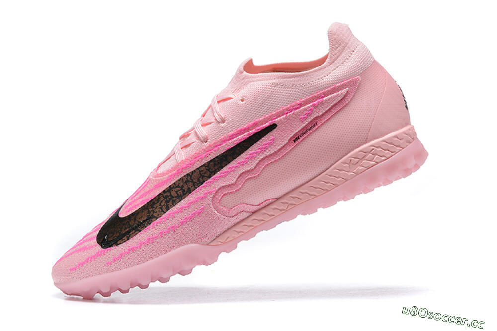 Men's Nike Phantom GX Elite TF Artificial Turf Low-Tops Football Shoes - Pink/Black/Gold 7