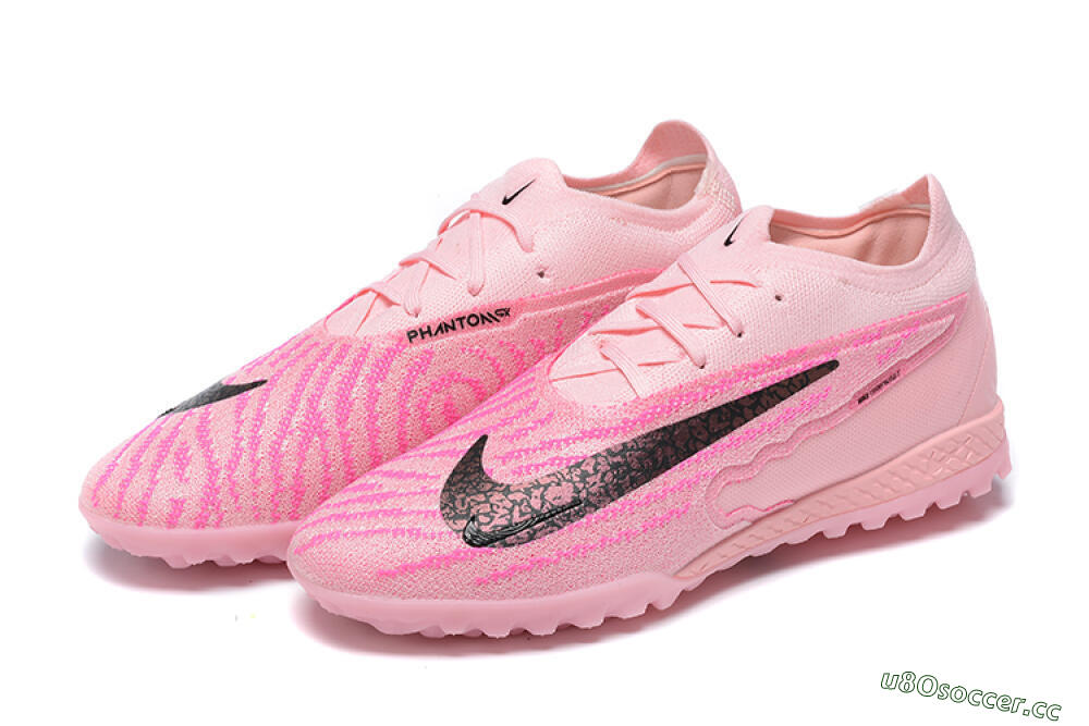 Men's Nike Phantom GX Elite TF Artificial Turf Low-Tops Football Shoes - Pink/Black/Gold 9