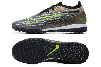 Men's Nike Phantom GX Elite TF Artificial Turf Low-Tops Football Shoes - Black/Yellow/Rainbow