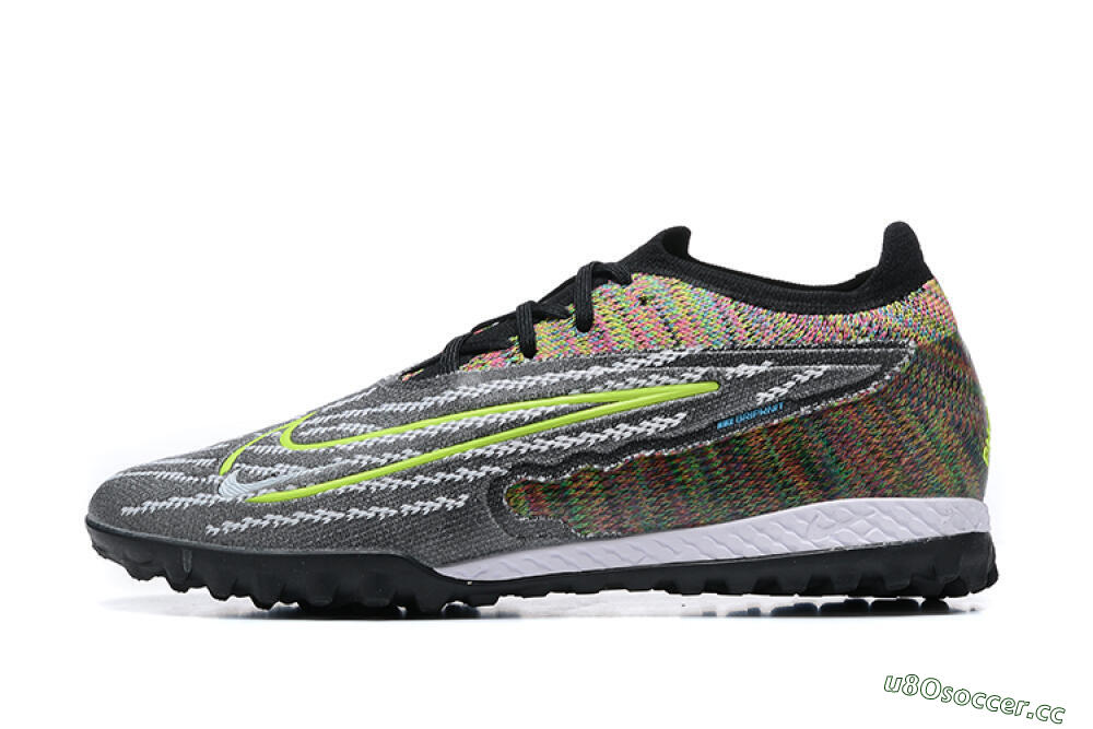 Men's Nike Phantom GX Elite TF Artificial Turf Low-Tops Football Shoes - Black/Yellow/Rainbow 0