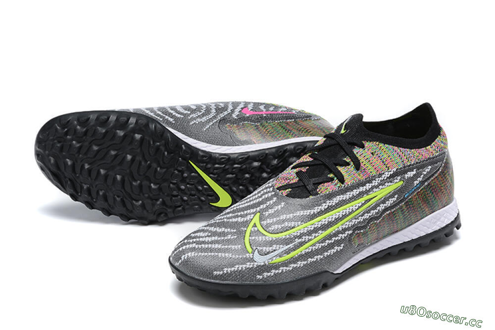 Men's Nike Phantom GX Elite TF Artificial Turf Low-Tops Football Shoes - Black/Yellow/Rainbow 3