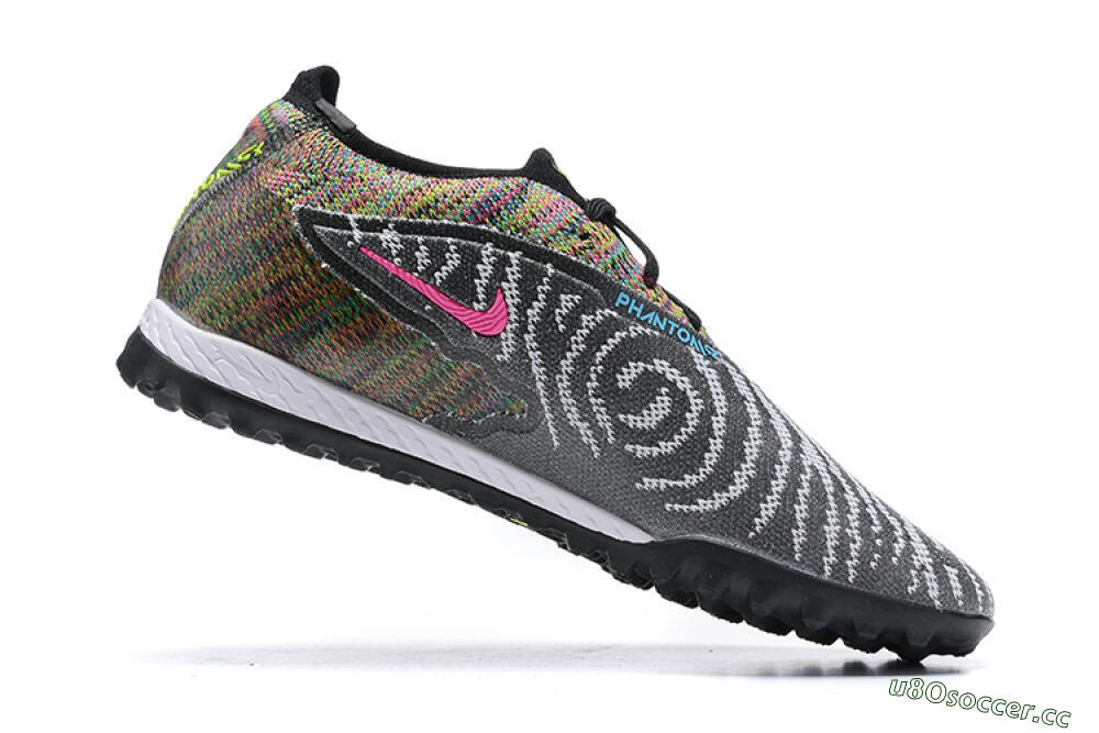 Men's Nike Phantom GX Elite TF Artificial Turf Low-Tops Football Shoes - Black/Yellow/Rainbow 6