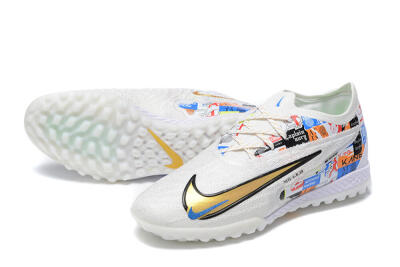 Men's Harry Kane x Nike Phantom GX Elite TF Artificial Turf Low-Tops Football Shoes - White/Gold/Black