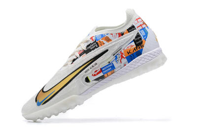 Men's Harry Kane x Nike Phantom GX Elite TF Artificial Turf Low-Tops Football Shoes - White/Gold/Black