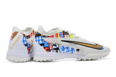 Men's Harry Kane x Nike Phantom GX Elite TF Artificial Turf Low-Tops Football Shoes - White/Gold/Black