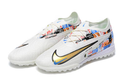 Men's Harry Kane x Nike Phantom GX Elite TF Artificial Turf Low-Tops Football Shoes - White/Gold/Black