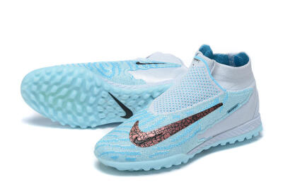 Men's Nike Phantom GX Elite DF Link TF Artificial Turf High-Tops Football Shoes - Grey/Blue/Black
