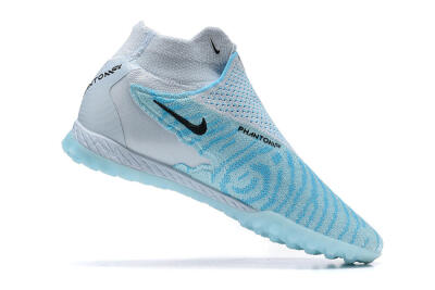 Men's Nike Phantom GX Elite DF Link TF Artificial Turf High-Tops Football Shoes - Grey/Blue/Black