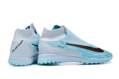 Men's Nike Phantom GX Elite DF Link TF Artificial Turf High-Tops Football Shoes - Grey/Blue/Black