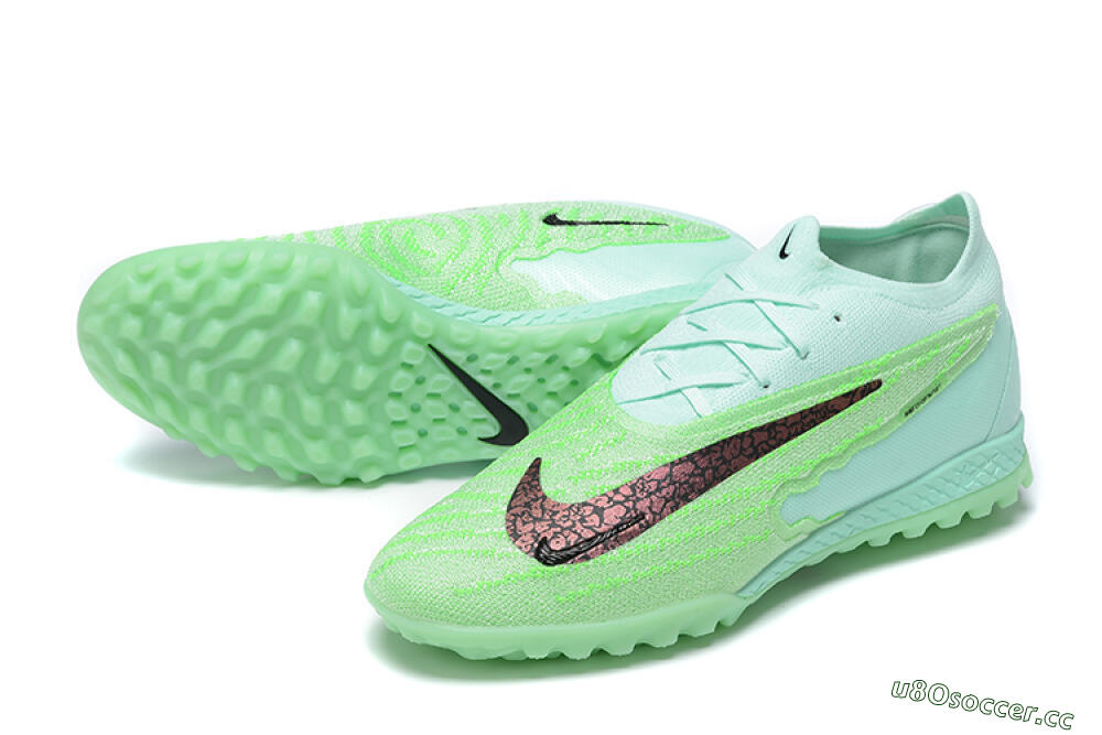 Men's Nike Phantom GX Elite TF Artificial Turf Low-Tops Football Shoes - Green/Black 3