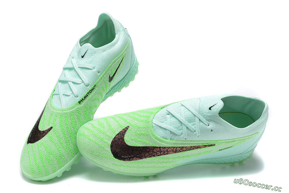 Men's Nike Phantom GX Elite TF Artificial Turf Low-Tops Football Shoes - Green/Black 5