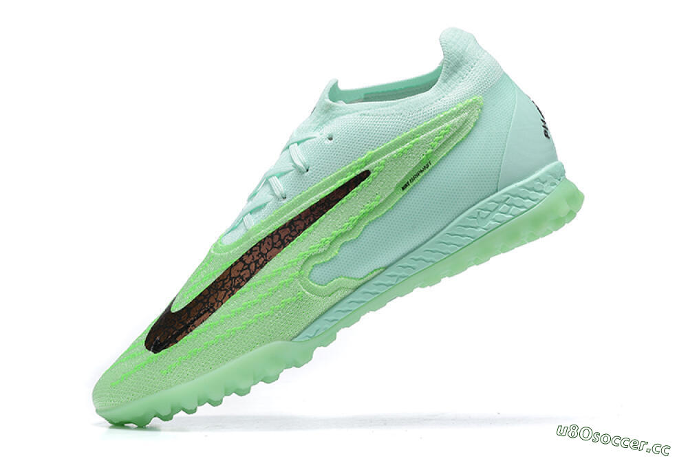 Men's Nike Phantom GX Elite TF Artificial Turf Low-Tops Football Shoes - Green/Black 7