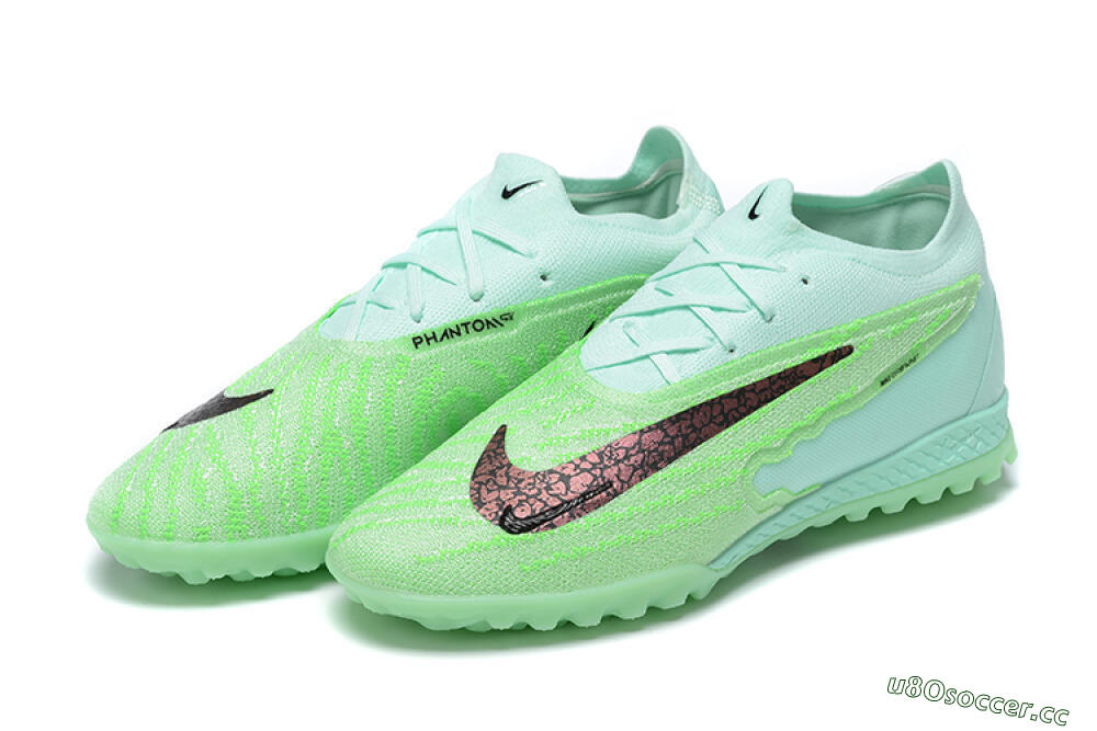Men's Nike Phantom GX Elite TF Artificial Turf Low-Tops Football Shoes - Green/Black 8