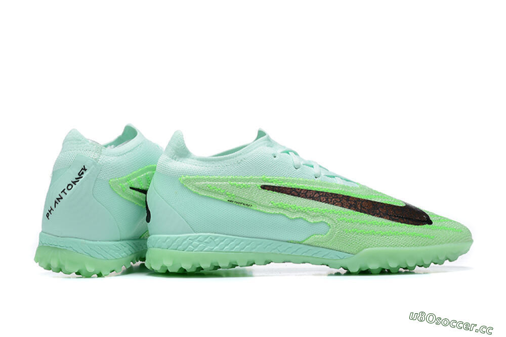 Men's Nike Phantom GX Elite TF Artificial Turf Low-Tops Football Shoes - Green/Black 9