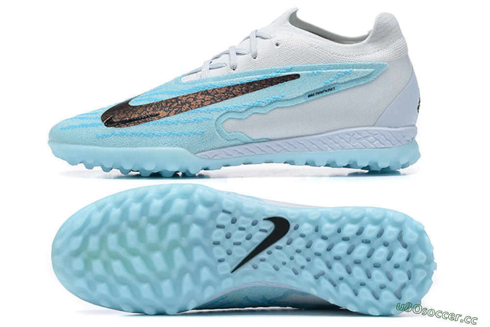 Men's Nike Phantom GX Elite TF Artificial Turf Low-Tops Football Shoes - White/Blue/Black 1