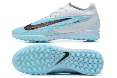 Men's Nike Phantom GX Elite TF Artificial Turf Low-Tops Football Shoes - White/Blue/Black