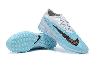 Men's Nike Phantom GX Elite TF Artificial Turf Low-Tops Football Shoes - White/Blue/Black