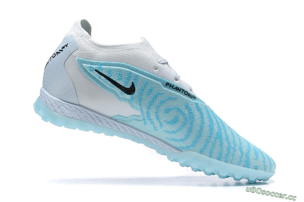 Men's Nike Phantom GX Elite TF Artificial Turf Low-Tops Football Shoes - White/Blue/Black 6