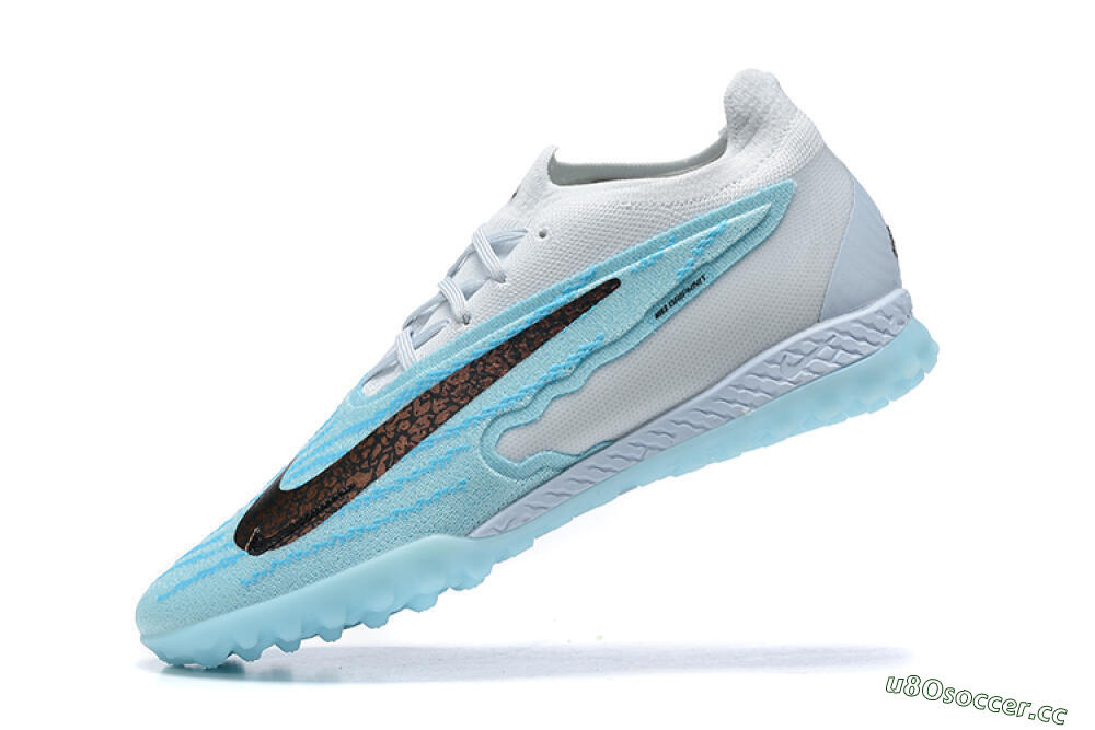 Men's Nike Phantom GX Elite TF Artificial Turf Low-Tops Football Shoes - White/Blue/Black 7