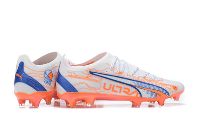 Men's Puma Ultra Ultimate FG Firm Ground Low-Tops Football Boots - Orange/Blue/White