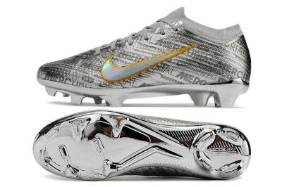 Unisex Nike Air Zoom Mercurial Vapor 15 Elite FG Firm Ground Low-Tops Football Boots - Sliver/Gold/Rainbow