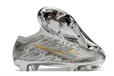 Unisex Nike Air Zoom Mercurial Vapor 15 Elite FG Firm Ground Low-Tops Football Boots - Sliver/Gold/Rainbow