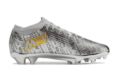 Unisex Nike Air Zoom Mercurial Vapor 15 Elite FG Firm Ground Low-Tops Football Boots - Sliver/Gold/Rainbow
