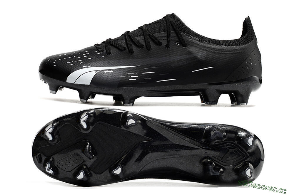 Men's Puma Ultra Ultimate FG Firm Ground Low-Tops Football Boots - Black/Whtie 1