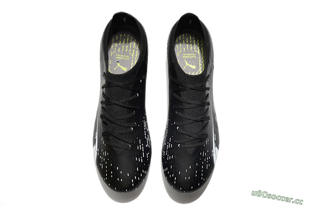 Men's Puma Ultra Ultimate FG Firm Ground Low-Tops Football Boots - Black/Whtie 5