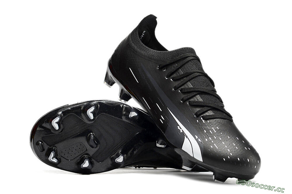 Men's Puma Ultra Ultimate FG Firm Ground Low-Tops Football Boots - Black/Whtie 3