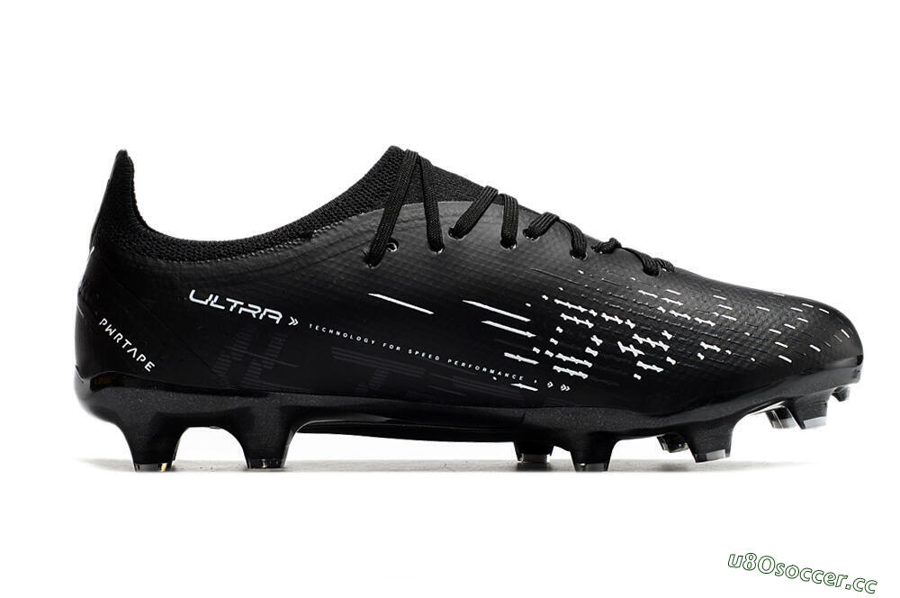 Men's Puma Ultra Ultimate FG Firm Ground Low-Tops Football Boots - Black/Whtie 4