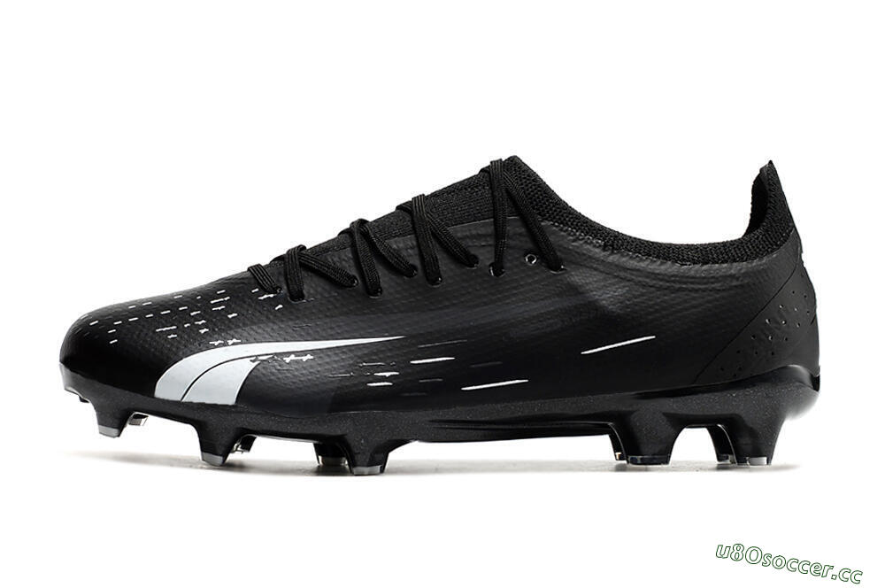 Men's Puma Ultra Ultimate FG Firm Ground Low-Tops Football Boots - Black/Whtie 0