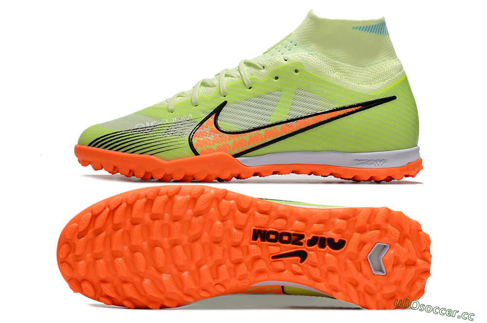 Men's Nike Air Zoom Mercurial Superfly 15 Elite TF Artificial Turf High-Tops Football Shoes - Yellow/Orange/Black 1