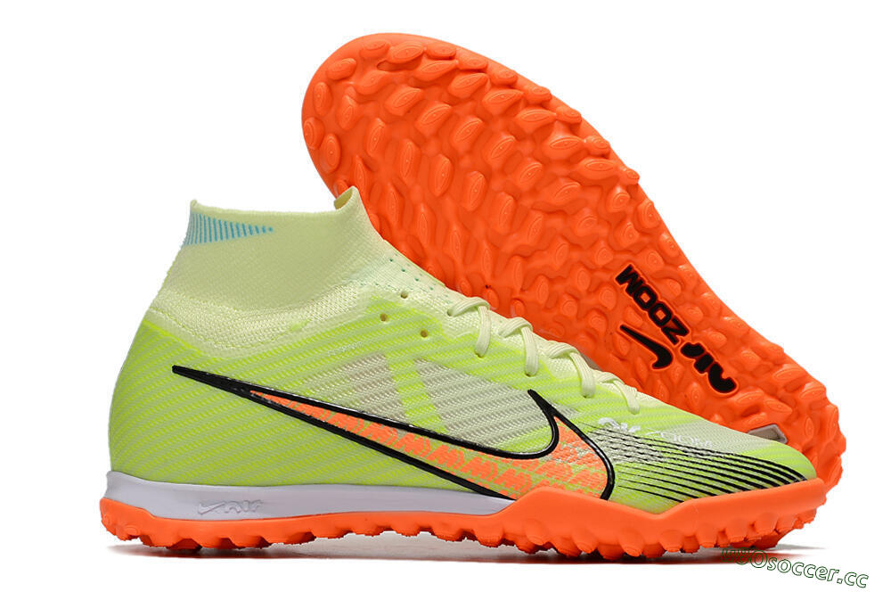 Men's Nike Air Zoom Mercurial Superfly 15 Elite TF Artificial Turf High-Tops Football Shoes - Yellow/Orange/Black 2