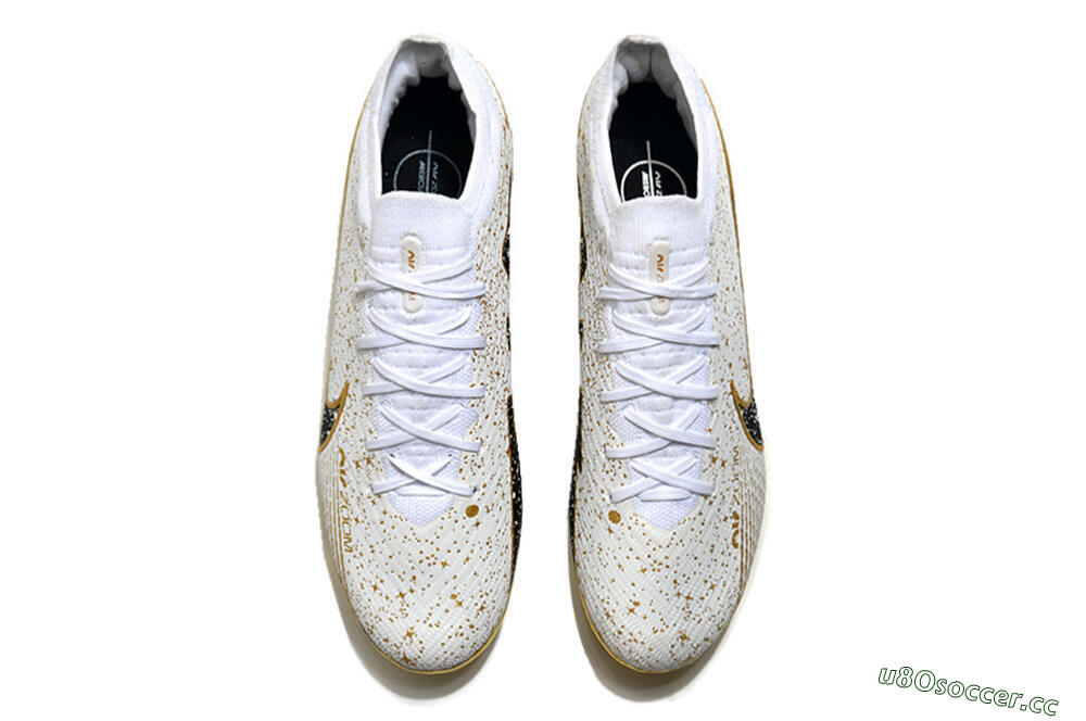 Unisex Nike Air Zoom Mercurial Vapor 15 Elite FG Firm Ground Low-Tops Football Boots - White/Gold/Black 5