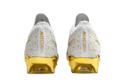 Unisex Nike Air Zoom Mercurial Vapor 15 Elite FG Firm Ground Low-Tops Football Boots - White/Gold/Black