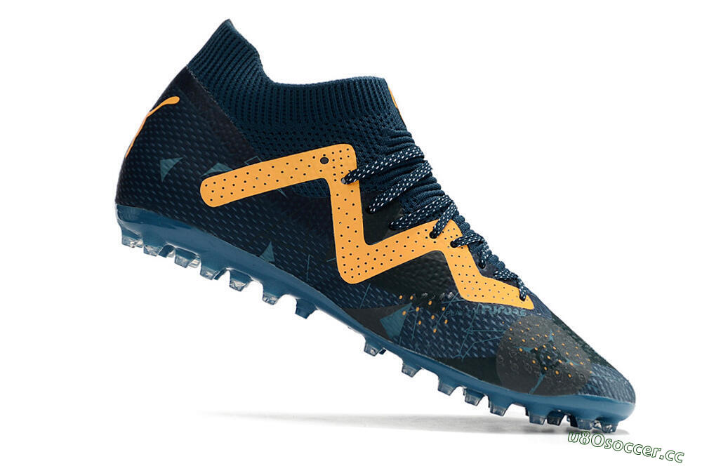 Men's Puma Future Ultimate AG Artificial Grass Low-Tops Football Boots - Blue/Yellow 4