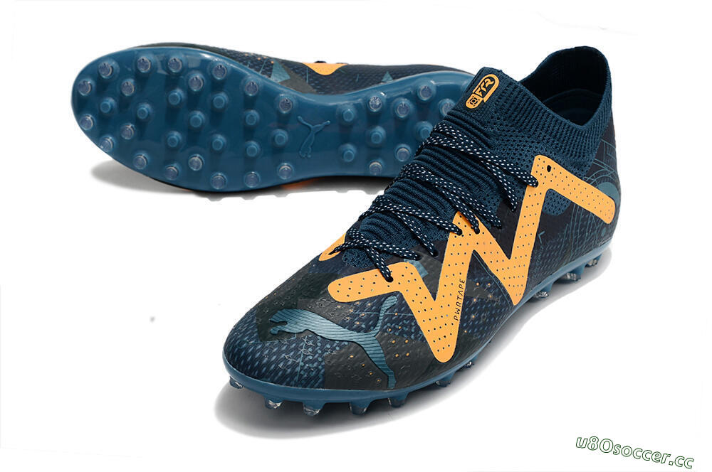 Men's Puma Future Ultimate AG Artificial Grass Low-Tops Football Boots - Blue/Yellow 3