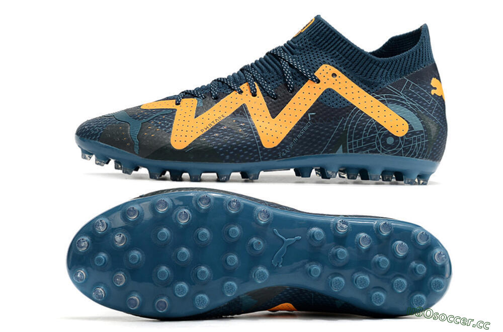 Men's Puma Future Ultimate AG Artificial Grass Low-Tops Football Boots - Blue/Yellow 1