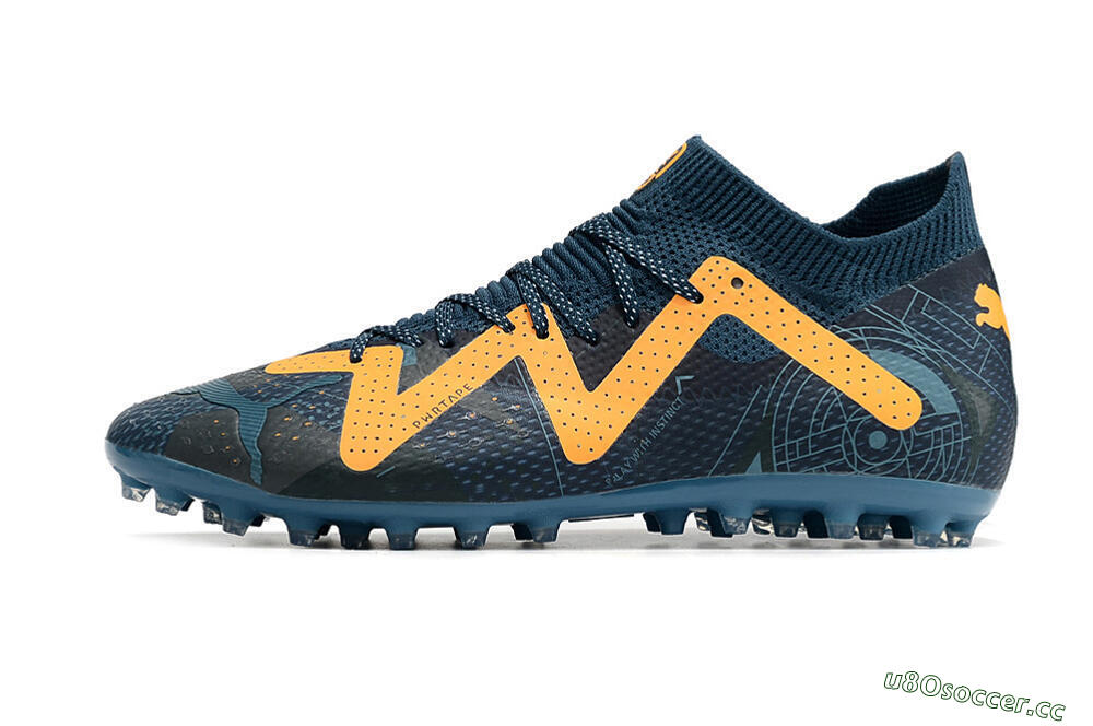 Men's Puma Future Ultimate AG Artificial Grass Low-Tops Football Boots - Blue/Yellow 0